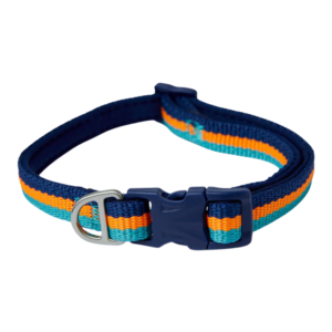 Pawpverse Navy Orange Stripe Adjustable Collar